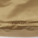 PRADA Hand Bag Satin Beige Gold Auth bs27603-17