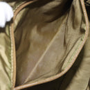 PRADA Hand Bag Satin Beige Gold Auth bs27603-11