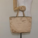PRADA Hand Bag Satin Beige Gold Auth bs27603-21