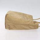 PRADA Hand Bag Satin Beige Gold Auth bs27603-3
