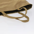 PRADA Hand Bag Satin Beige Gold Auth bs27603-7