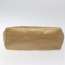 PRADA Hand Bag Satin Beige Gold Auth bs27603-5
