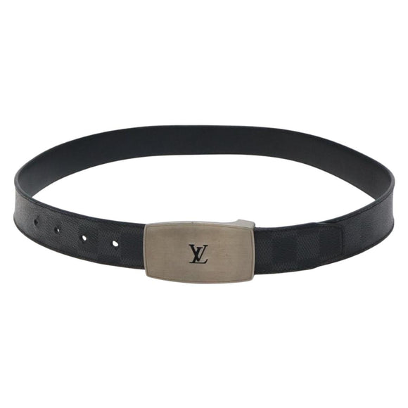 LOUIS VUITTON Damier Graphite CeintureLVBelt Belt 38.2"" LV Auth bs27606