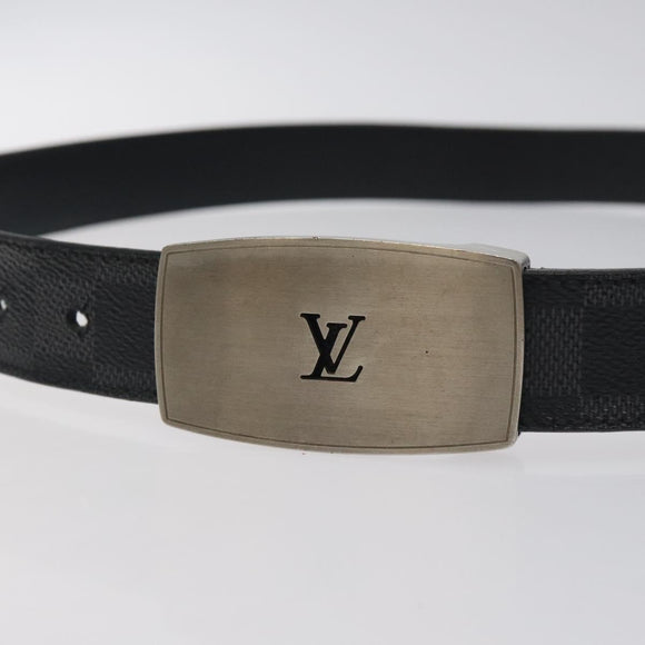 LOUIS VUITTON Damier Graphite CeintureLVBelt Belt 38.2"" LV Auth bs27606
