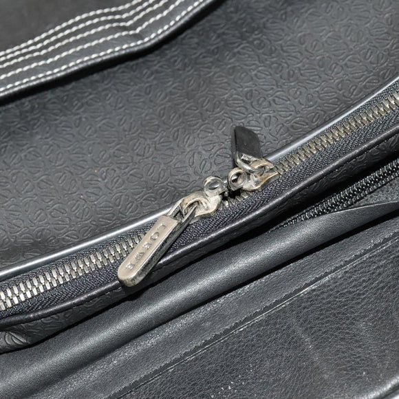 LOEWE Carry Case Anagram PVC Black Silver Auth bs27608
