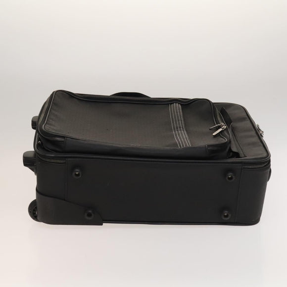 LOEWE Carry Case Anagram PVC Black Silver Auth bs27608