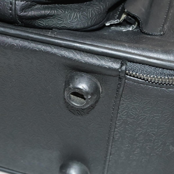 LOEWE Carry Case Anagram PVC Black Silver Auth bs27608