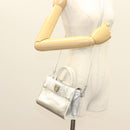 Christian Dior Ever Mini Hand Bag Leather 2way Silver Auth bs27633-23