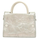 Christian Dior Ever Mini Hand Bag Leather 2way Silver Auth bs27633-2