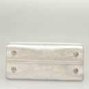 Christian Dior Ever Mini Hand Bag Leather 2way Silver Auth bs27633-5