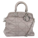 Christian Dior Canage Granville Hand Bag Leather 2way Gray Silver Auth bs27634-1