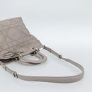 Christian Dior Canage Granville Hand Bag Leather 2way Gray Silver Auth bs27634-15