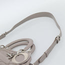 Christian Dior Canage Granville Hand Bag Leather 2way Gray Silver Auth bs27634-16