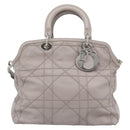 Christian Dior Canage Granville Hand Bag Leather 2way Gray Silver Auth bs27634-13