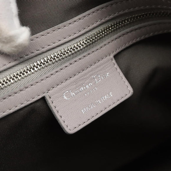 Christian Dior Canage Granville Hand Bag Leather 2way Gray Silver Auth bs27634