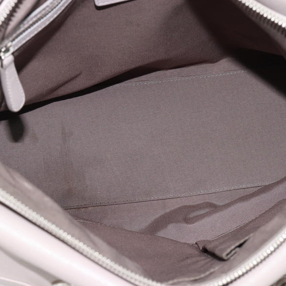 Christian Dior Canage Granville Hand Bag Leather 2way Gray Silver Auth bs27634
