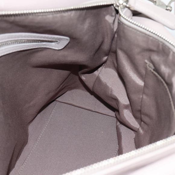Christian Dior Canage Granville Hand Bag Leather 2way Gray Silver Auth bs27634