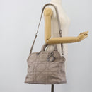Christian Dior Canage Granville Hand Bag Leather 2way Gray Silver Auth bs27634-29