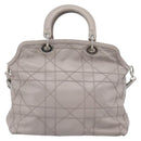 Christian Dior Canage Granville Hand Bag Leather 2way Gray Silver Auth bs27634-2