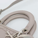 Christian Dior Canage Granville Hand Bag Leather 2way Gray Silver Auth bs27634-14