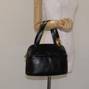 Christian Dior Hand Bag Leather Black Gold Auth bs27636-21