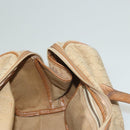 Christian Dior Honeycomb Canvas Boston Bag Beige Auth bs27637-17