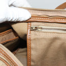 Christian Dior Honeycomb Canvas Boston Bag Beige Auth bs27637-18