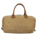 Christian Dior Honeycomb Canvas Boston Bag Beige Auth bs27637-3