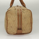 Christian Dior Honeycomb Canvas Boston Bag Beige Auth bs27637-4