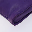 LOEWE Anagram Shoulder Bag Leather Purple Gold Auth bs27640-16