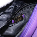 LOEWE Anagram Shoulder Bag Leather Purple Gold Auth bs27640-11