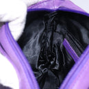 LOEWE Anagram Shoulder Bag Leather Purple Gold Auth bs27640-19