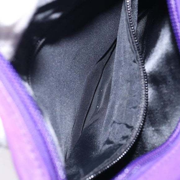 LOEWE Anagram Shoulder Bag Leather Purple Gold Auth bs27640