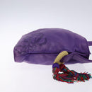 LOEWE Anagram Shoulder Bag Leather Purple Gold Auth bs27640-3