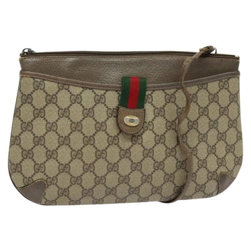 GUCCI GG Supreme Web Sherry Line Shoulder Bag PVC Beige 904 02 026 Auth bs27641