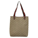 GUCCI GG Supreme Web Sherry Line Tote Bag PVC Beige 002 123 6487 Auth bs27643-2