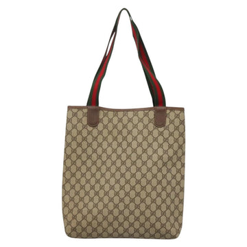 GUCCI GG Supreme Web Sherry Line Tote Bag PVC Beige 002 123 6487 Auth bs27643 - 0