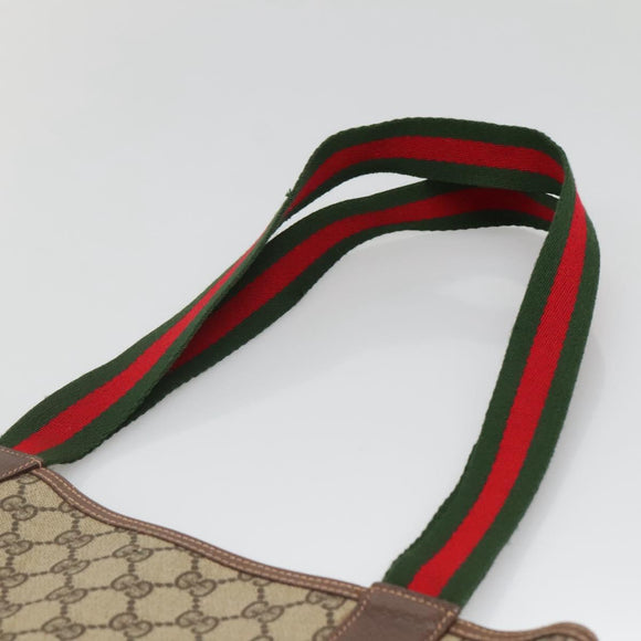 GUCCI GG Supreme Web Sherry Line Tote Bag PVC Beige 002 123 6487 Auth bs27643