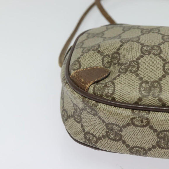 GUCCI GG Supreme Web Sherry Line Shoulder Bag PVC Beige 156 02 066 Auth bs27644