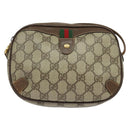 GUCCI GG Supreme Web Sherry Line Shoulder Bag PVC Beige 156 02 066 Auth bs27644-2