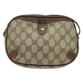 GUCCI GG Supreme Web Sherry Line Shoulder Bag PVC Beige 156 02 066 Auth bs27644 - 0