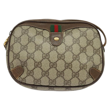 GUCCI GG Supreme Web Sherry Line Shoulder Bag PVC Beige 156 02 066 Auth bs27644 - 0
