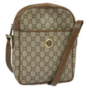 GUCCI GG Plus Supreme Shoulder Bag PVC Beige Gold Auth bs27646-1