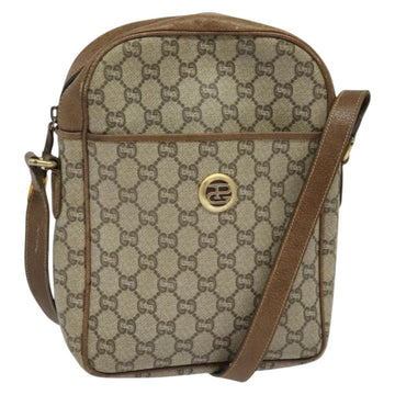 GUCCI GG Plus Supreme Shoulder Bag PVC Beige Gold Auth bs27646