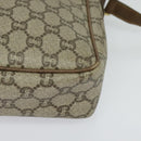 GUCCI GG Plus Supreme Shoulder Bag PVC Beige Gold Auth bs27646-11