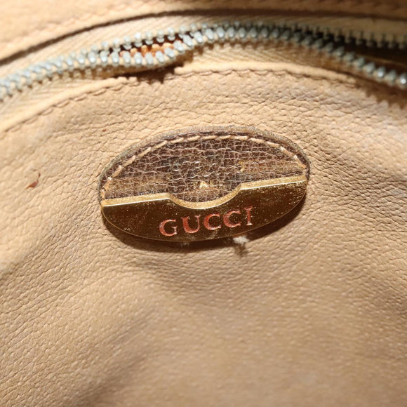 GUCCI GG Plus Supreme Shoulder Bag PVC Beige Gold Auth bs27646