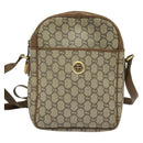 GUCCI GG Plus Supreme Shoulder Bag PVC Beige Gold Auth bs27646-2