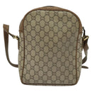 GUCCI GG Plus Supreme Shoulder Bag PVC Beige Gold Auth bs27646-3