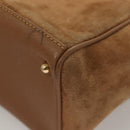 GUCCI Bamboo Hand Bag Suede Black Gold 000 122 0316 Auth bs27649-13