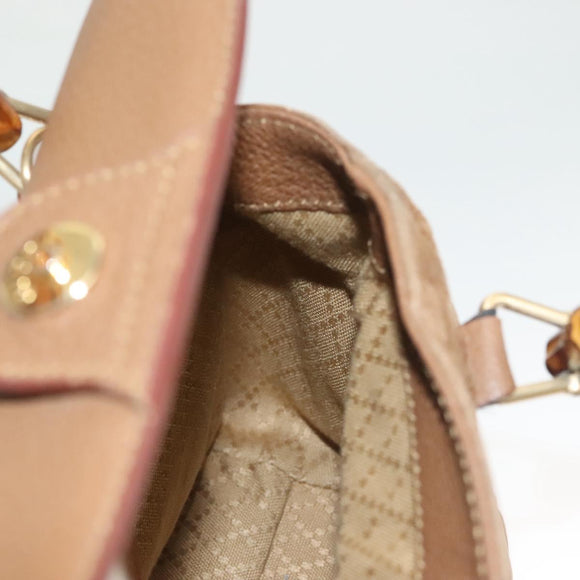 GUCCI Bamboo Hand Bag Suede Black Gold 000 122 0316 Auth bs27649